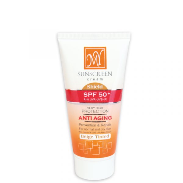 کرم ضد آفتاب و ضد چروک مای مدل Anti Aging با SPF 50 مناسب برای پوست نرمال تا خشک حجم 50 میل - بژ تیره