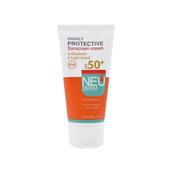 کرم ضد آفتاب نئودرم مناسب پوست های خشک و نرمال با +SPF50 حجم 50 میلی لیتر - بژ روشن