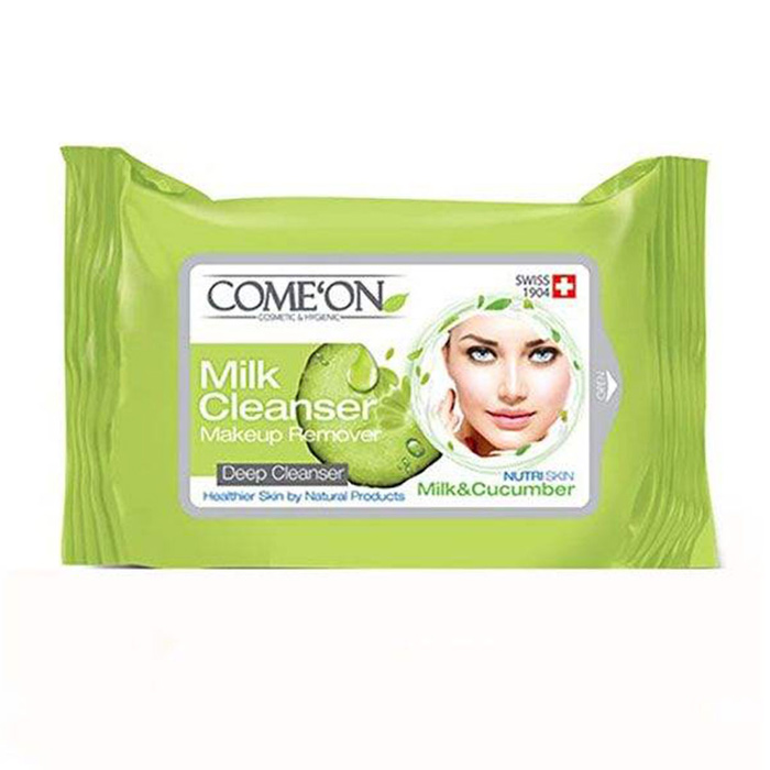 comeon-6260623332955 دستمال مرطوب کامان مدل شیر پاک کن 20 عددی