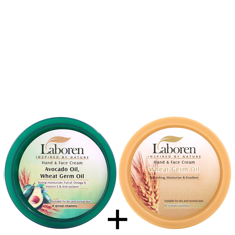 پک کرم های کاسه ای مرطوب کننده جوانه گندم و آووکادو لابورن مخصوص پوست های حساس و خشک