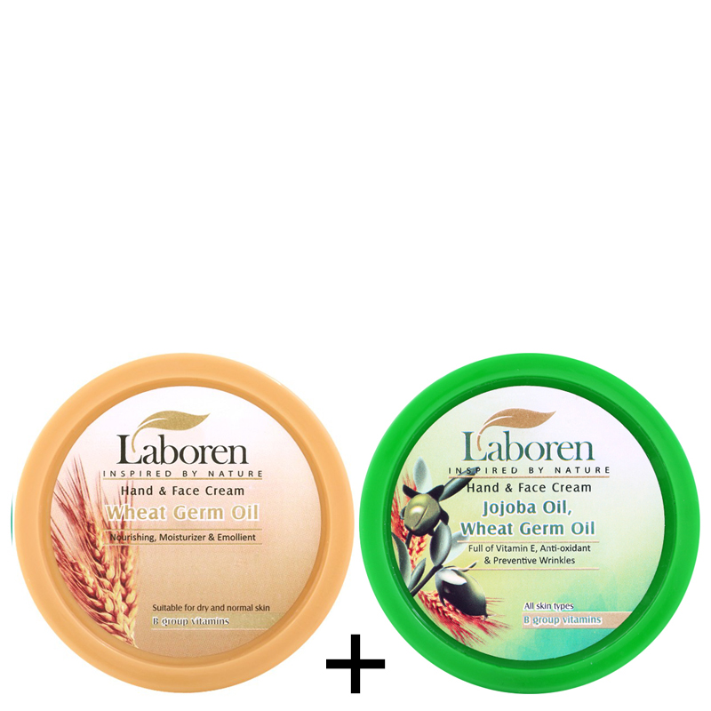 پک کرم های کاسه ای مرطوب کننده جوانه گندم و جوجوبا لابورن مناسب پوست های حساس و خشک