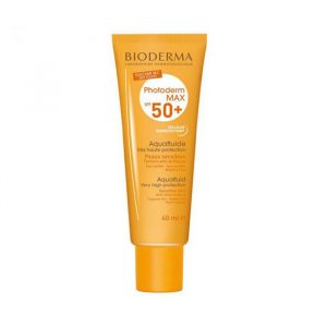 ضد آفتاب بی رنگ بایودرما مناسب پوست های چرب و مختلط  SPF50 مدل Photoderm Max Aquafluid حجم 40 میلی لیتر