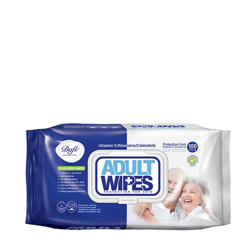 دستمال مرطوب پاک کننده پوست بزرگسالان دافی تعداد 100 برگ 1 دستمال مرطوب پاک کننده پوست بزرگسالان دافی تعداد 100 برگ