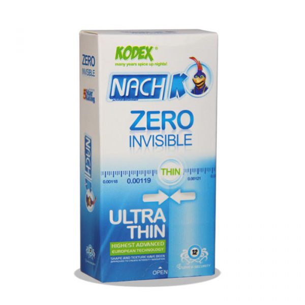 کاندوم کدکس 12عددی نازک مدل Zero Invisible - Ultra thin