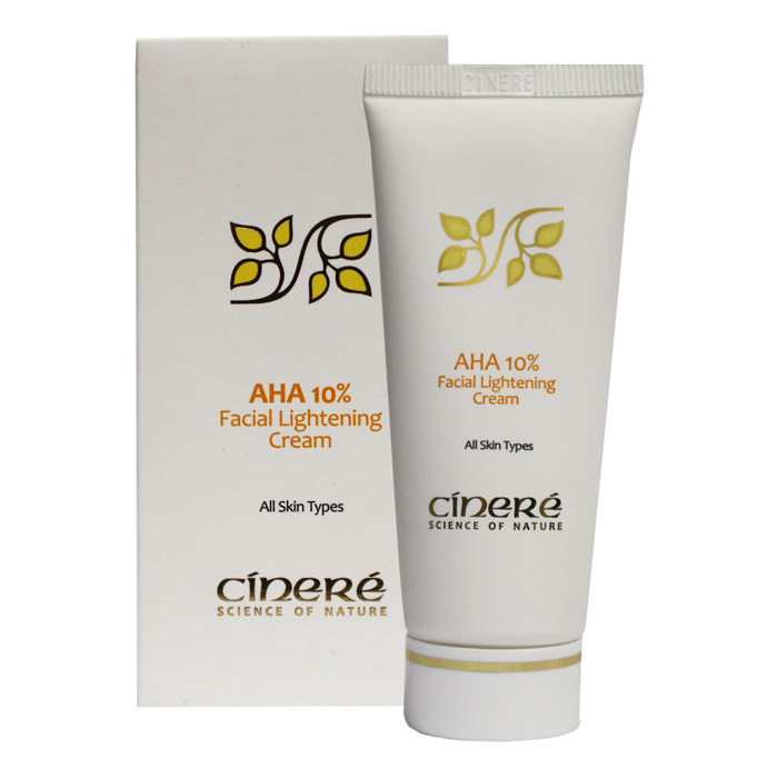 cinere-6260374025649-1 کرم روشن کننده پوست سینره مدل آلفا هیدروکسی اسید AHA 10% حجم 40 میلی لیتر