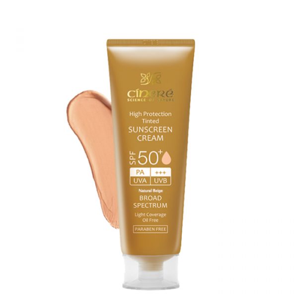 کرم ضد آفتاب سینره فاقد چربی با +SPF50 حجم 50 میلی لیتر - بژ طبیعی