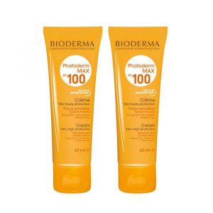 پک دو عددی کرم ضد آفتاب بی رنگ بایودرما  مناسب پوست های نرمال تا خشک Photoderm MAX Cream SPF 100  حجم 40 میلی لیتر